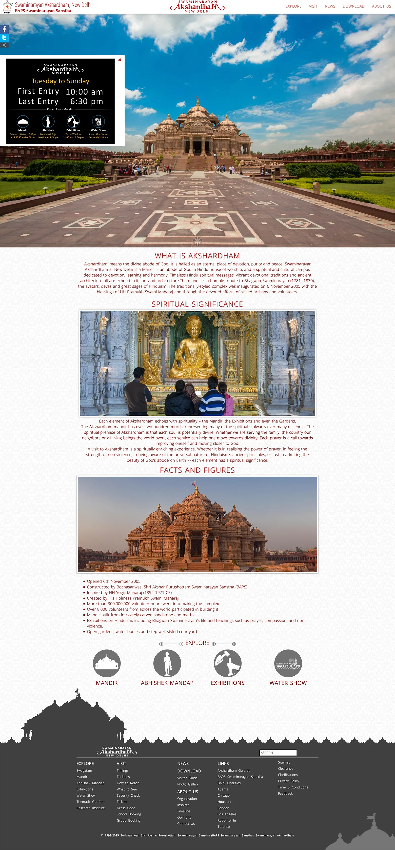 Screenshot of Akshardham.com