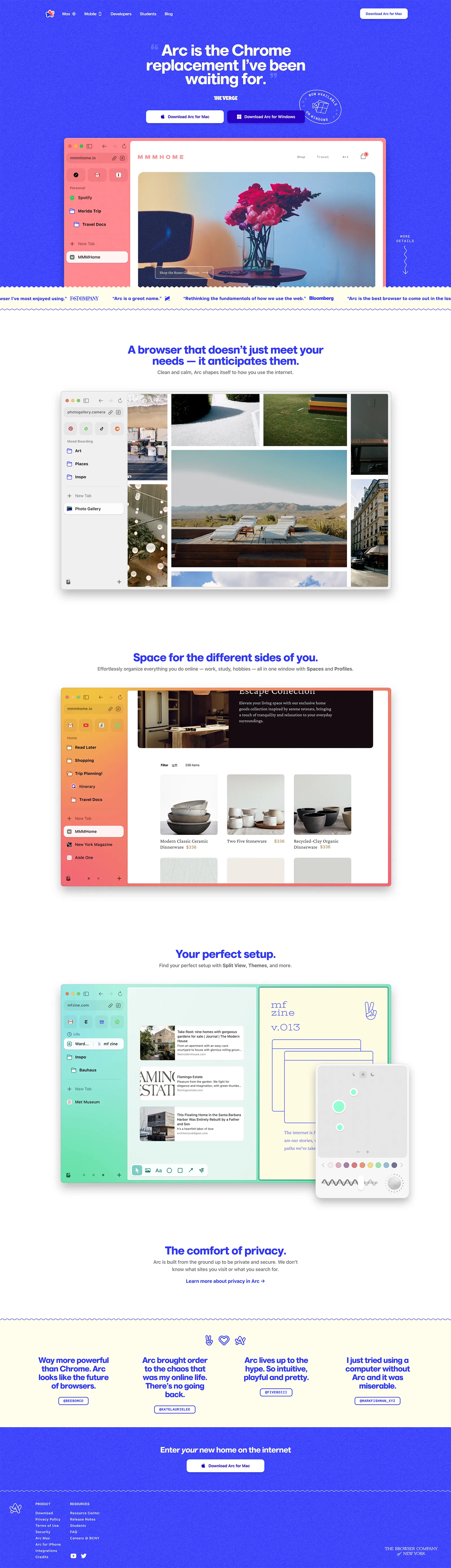 Screenshot of Arc.net