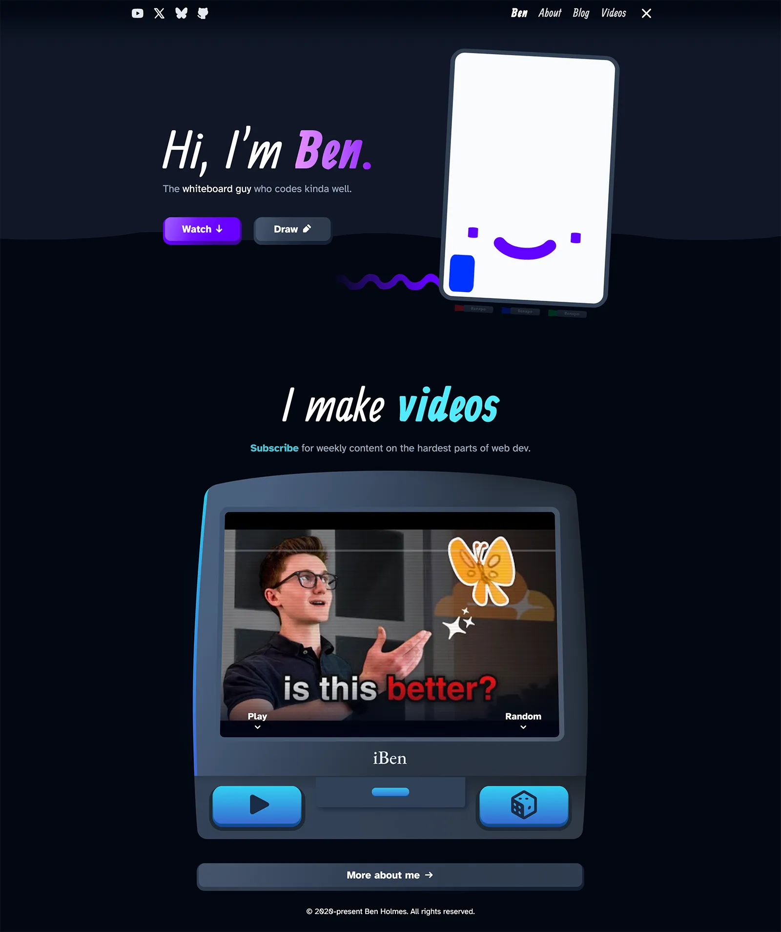 Screenshot of Bholmes.dev