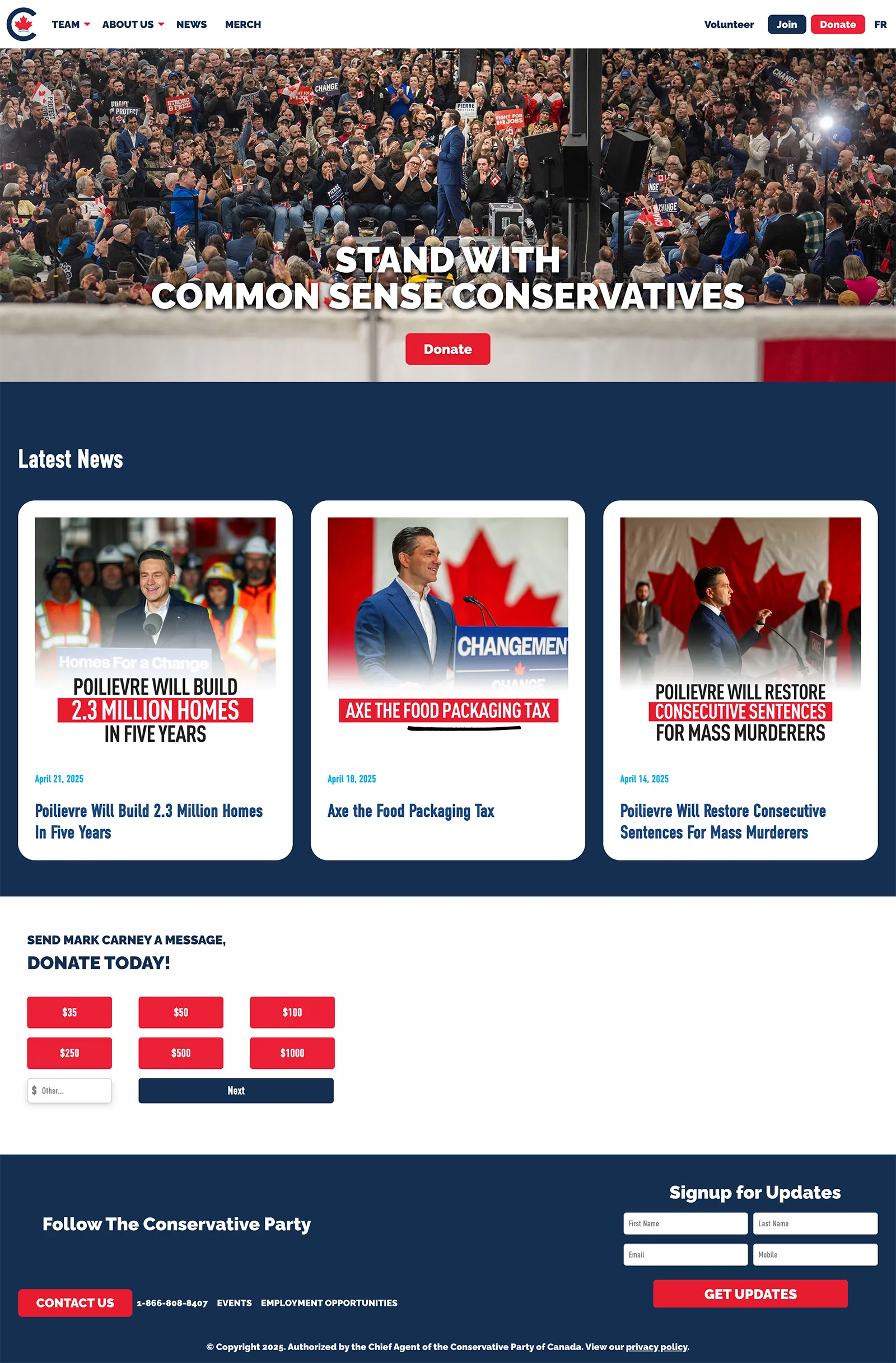 Screenshot of Conservative.ca