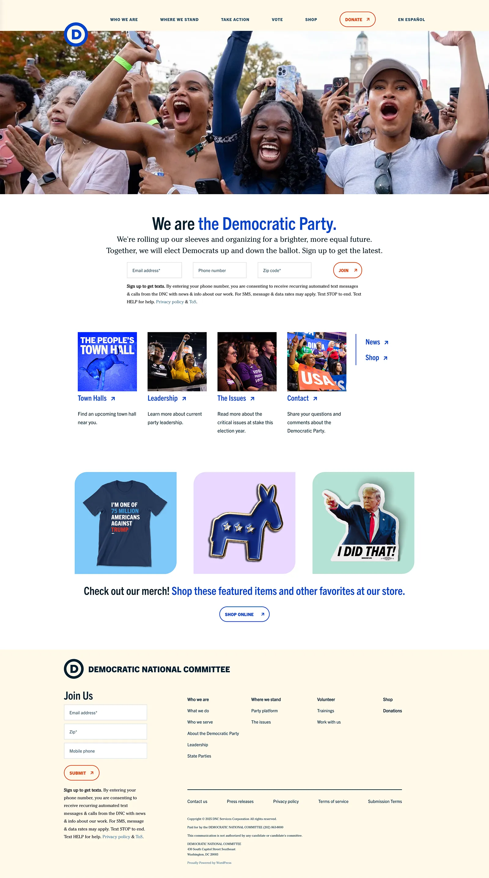 Screenshot of Democrats.org