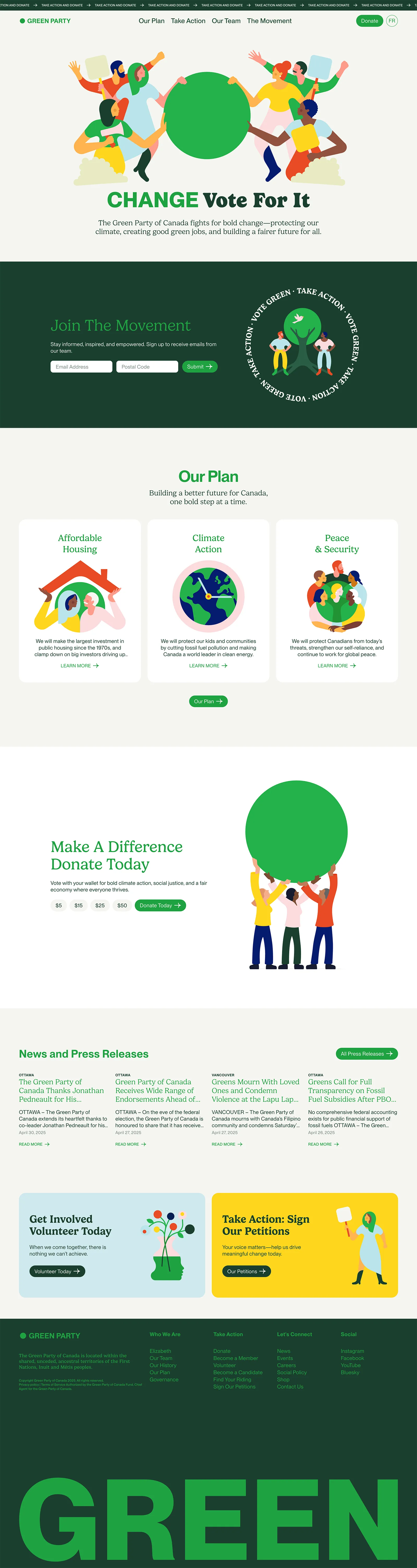 Screenshot of GreenParty.ca