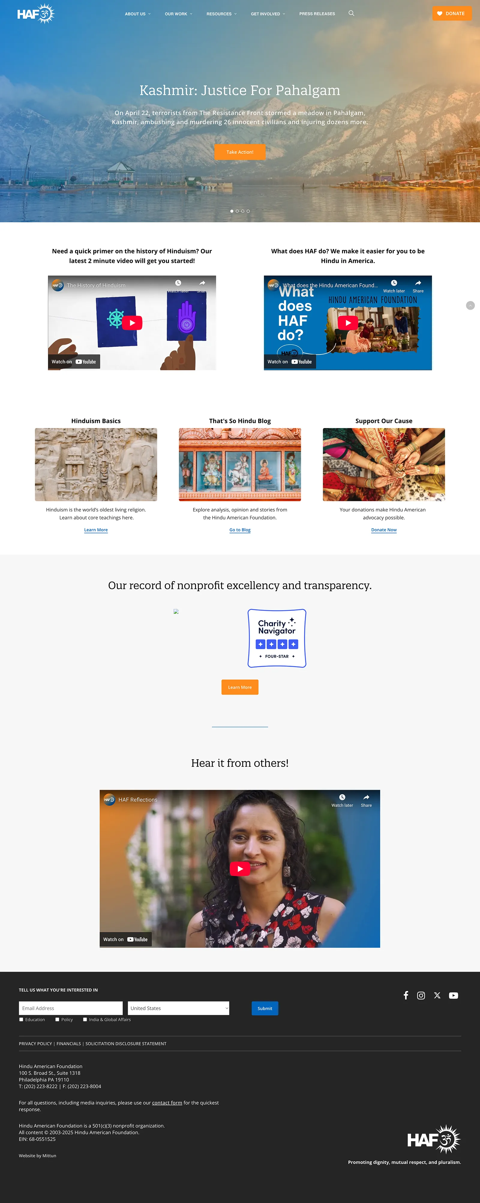 Screenshot of HinduAmerican.org