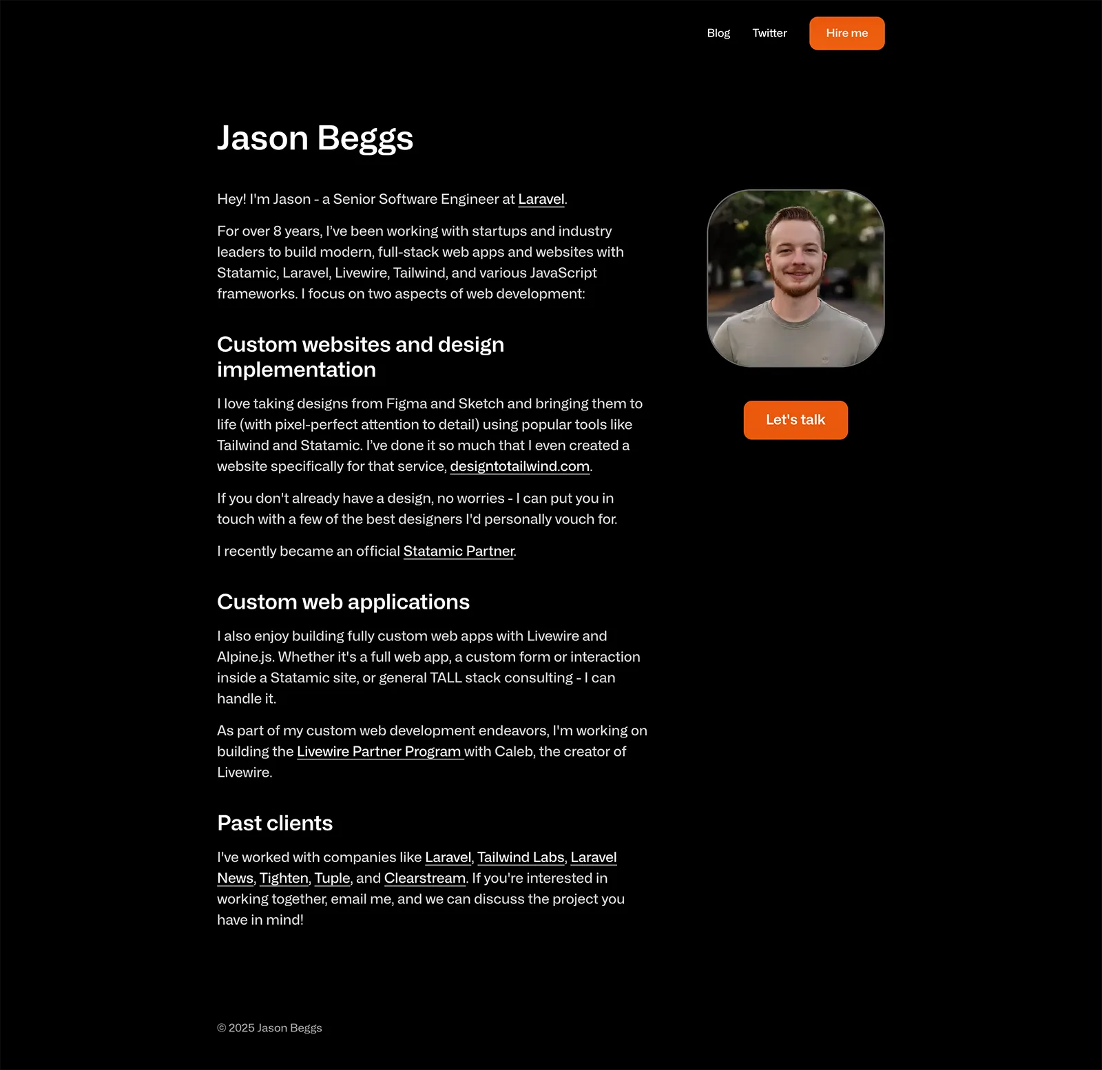 Screenshot of JasonLBeggs.com