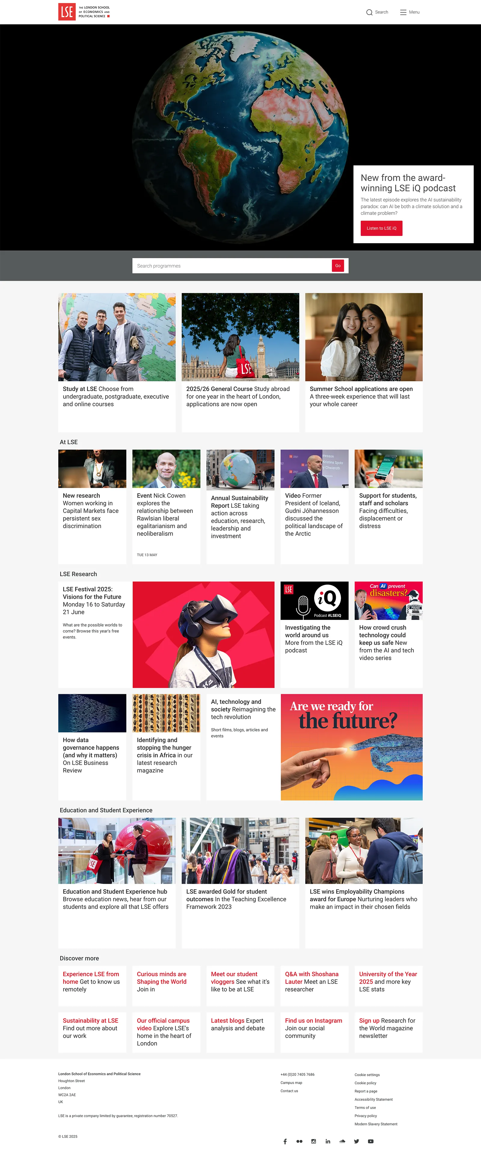 Screenshot of LSE.ac.uk