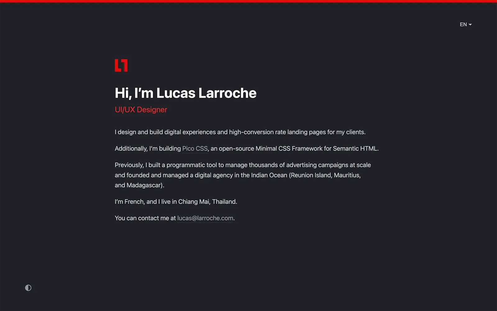 Screenshot of LucasLarroche.com