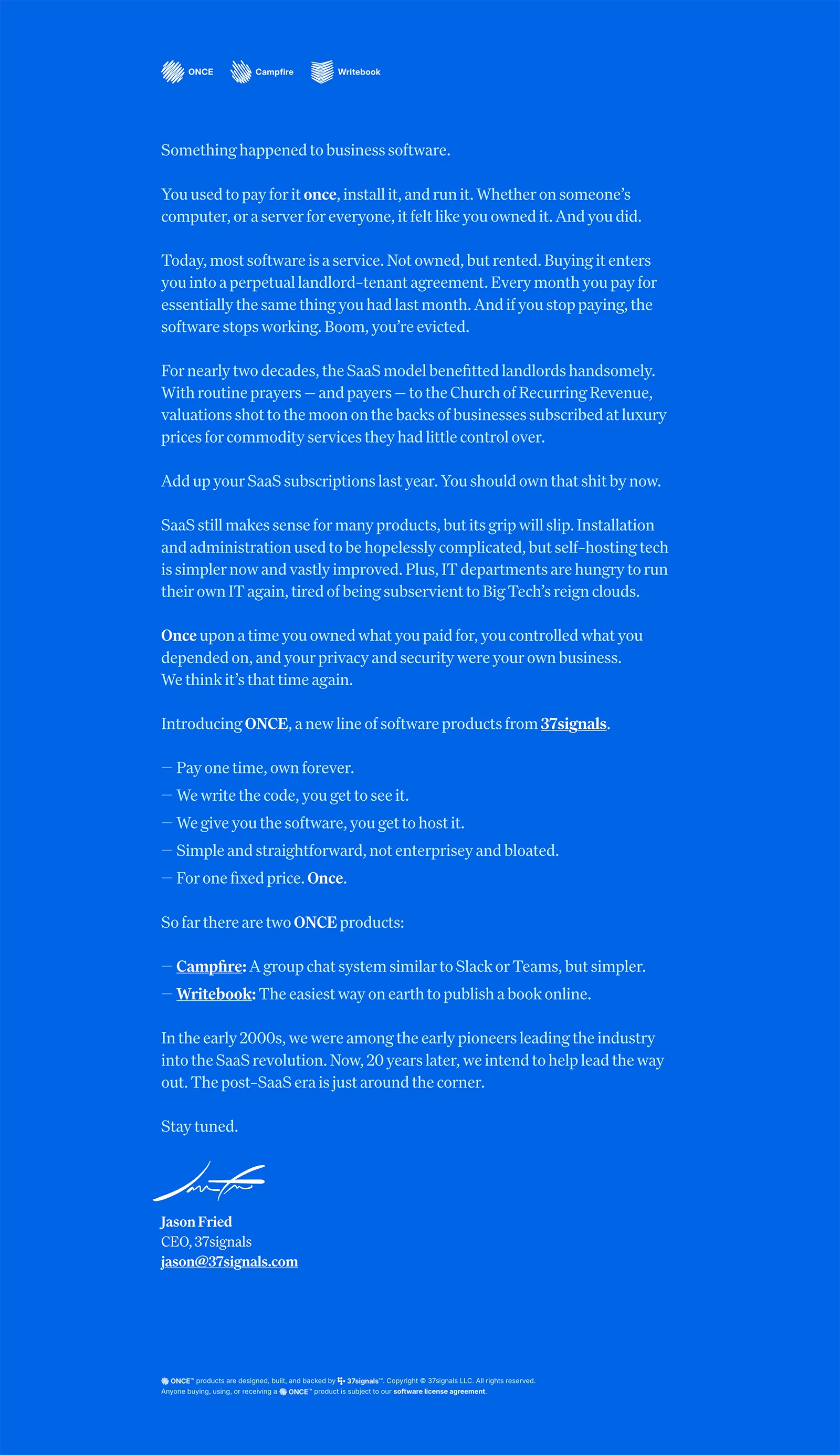 Screenshot of Once.com