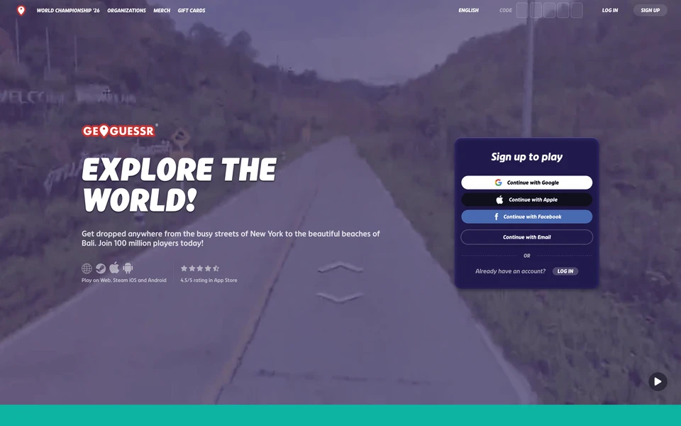 Screenshot of GeoGuessr.com