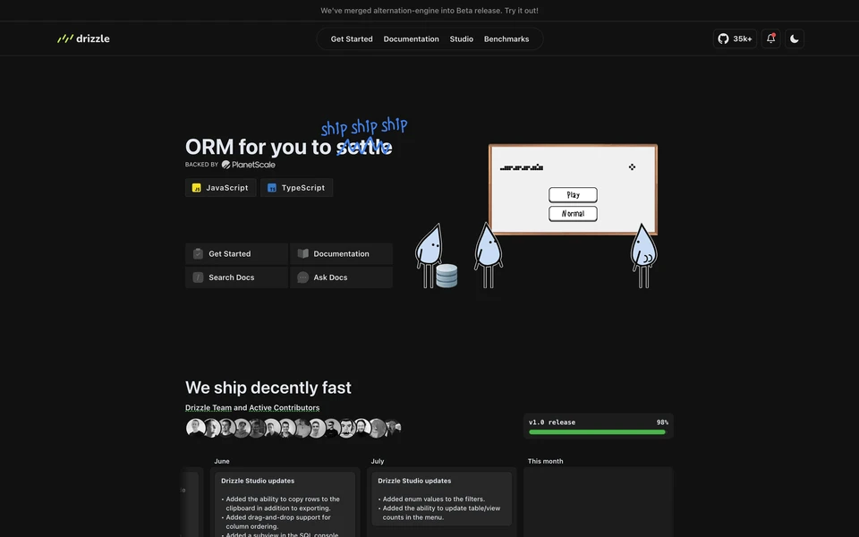 Screenshot of Drizzle.team ORM