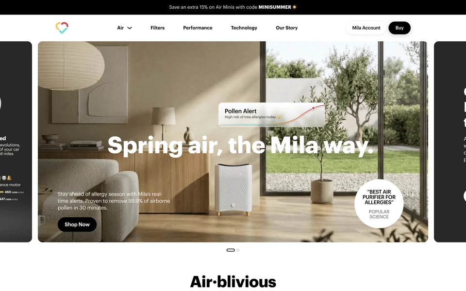 Screenshot of MilaCares.com