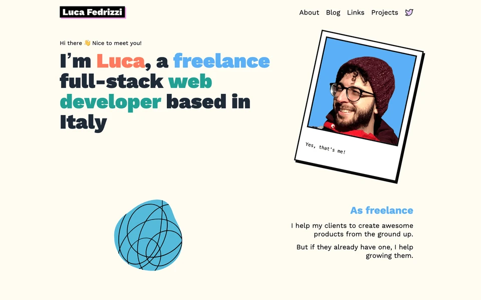 Screenshot of LucaFedrizzi.com