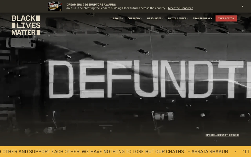 Screenshot of BlackLivesMatter.com