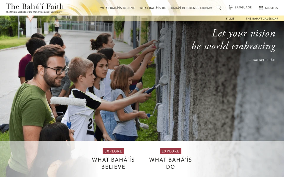 Screenshot of Bahai.org