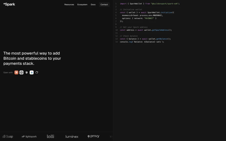 Screenshot of Spark.money
