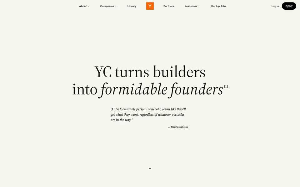 Screenshot of YCombinator.com