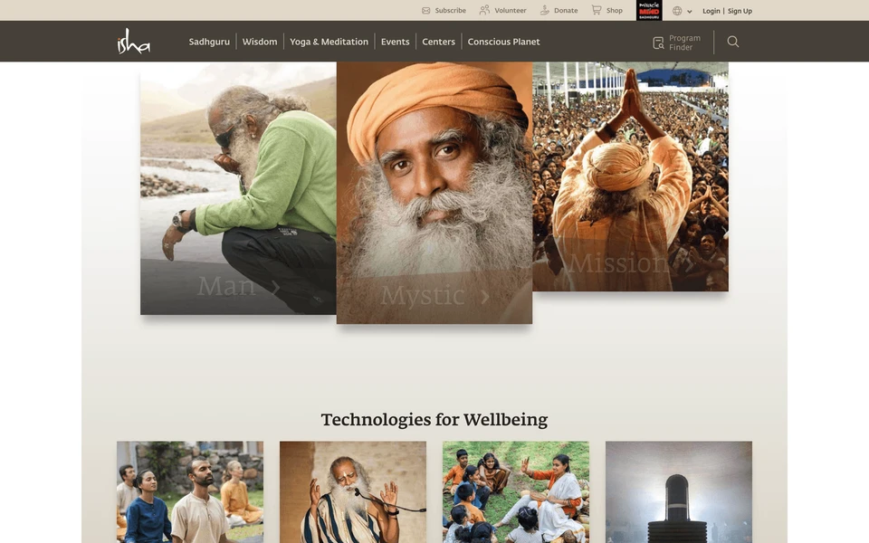 Screenshot of Sadhguru.org