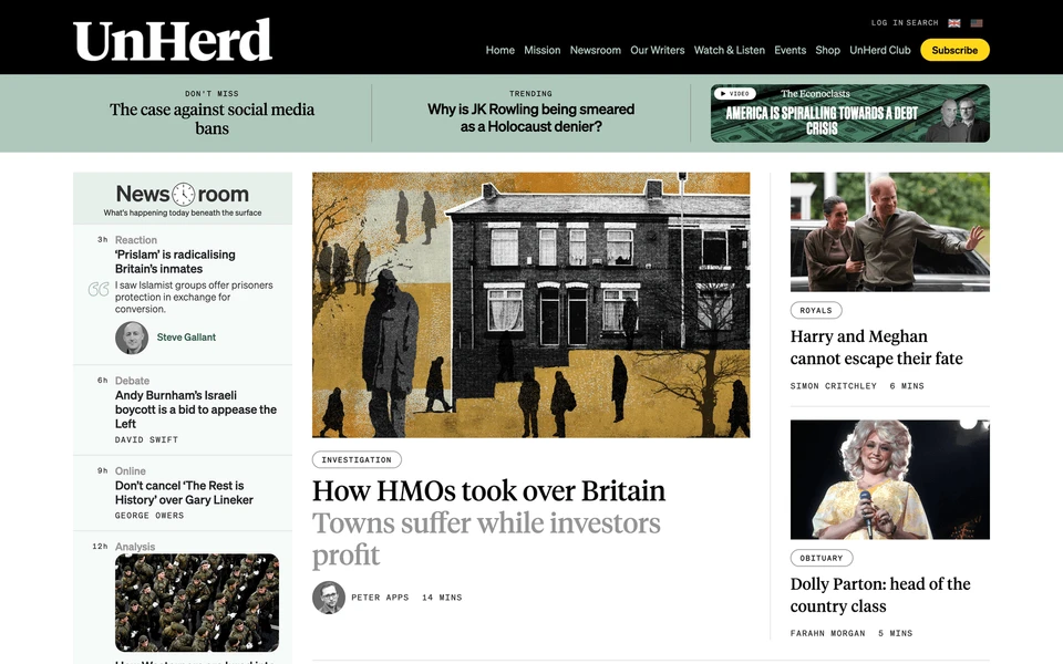 Screenshot of UnHerd.com