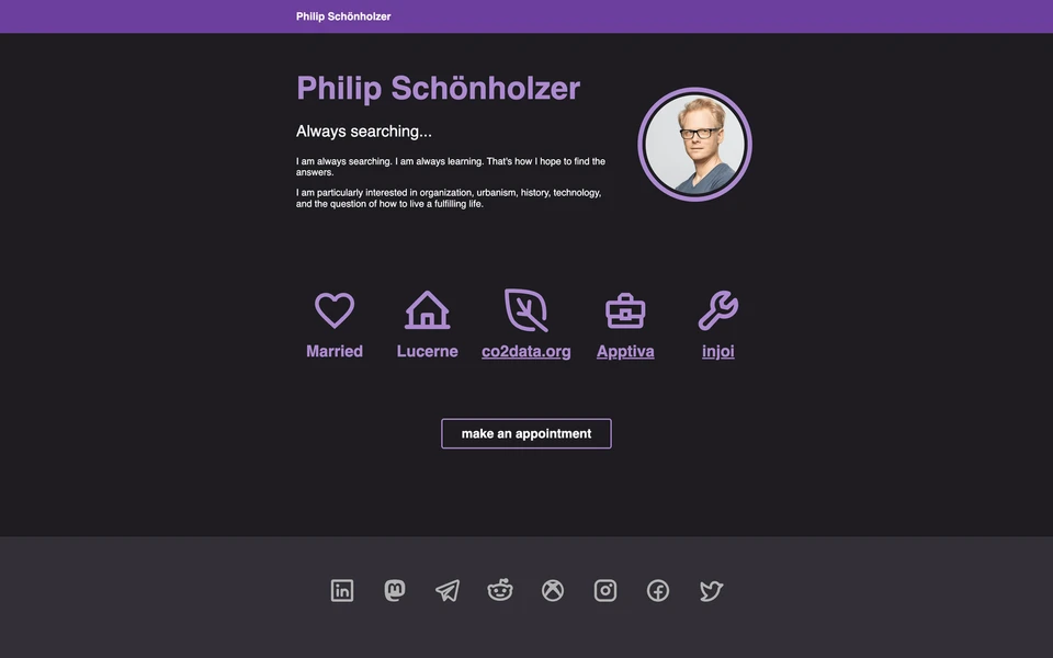 Screenshot of PhilipSchoenholzer.com
