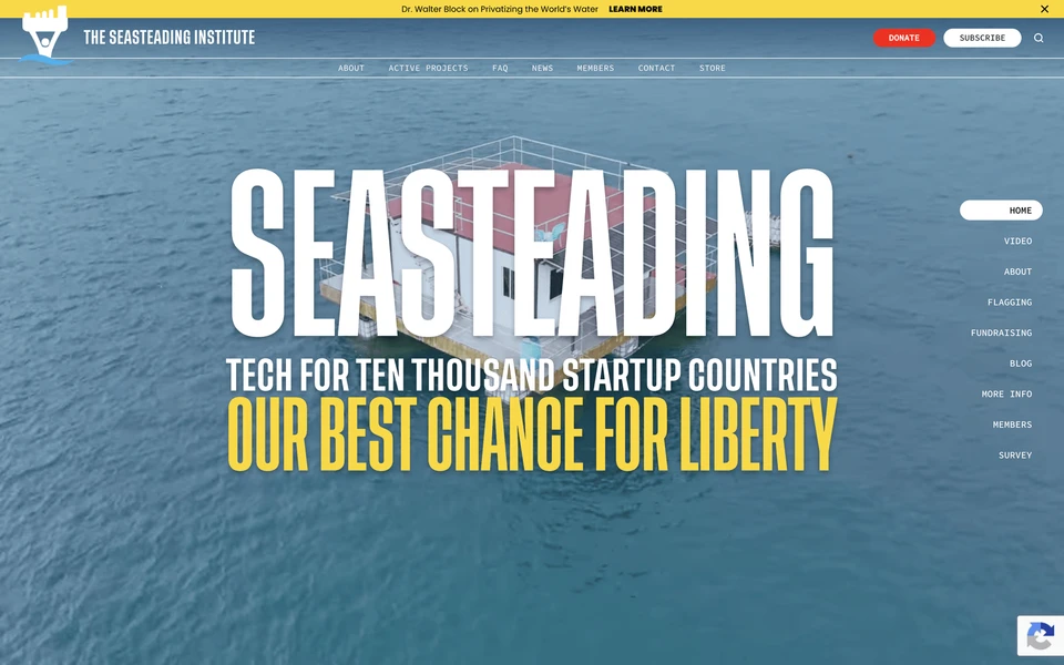 Screenshot of Seasteading.org