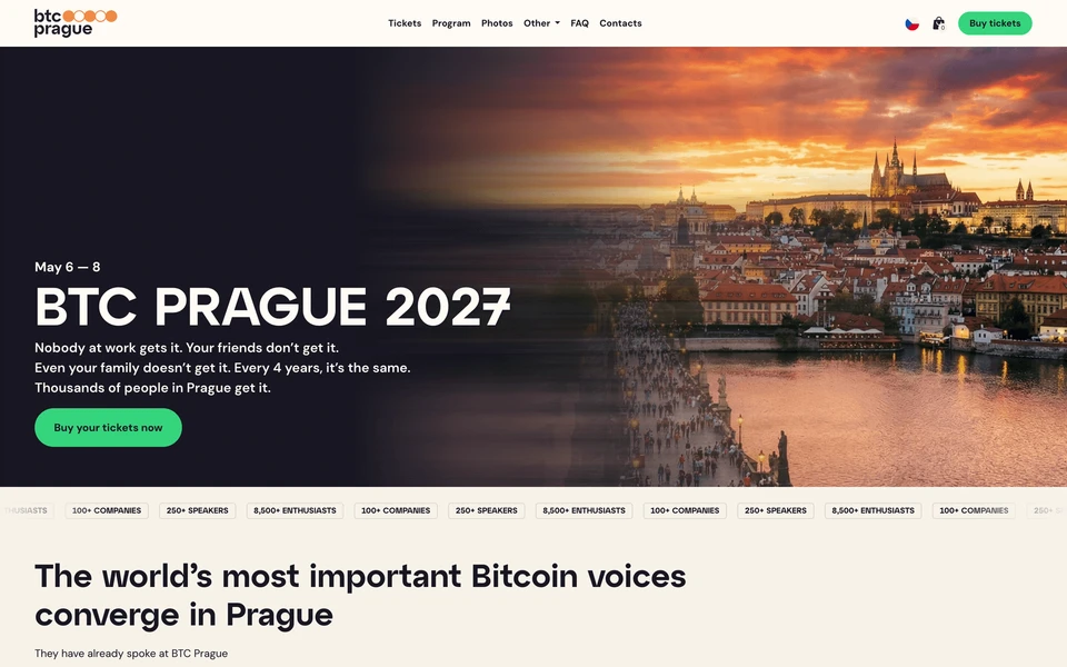 Screenshot of BTCPrague.com