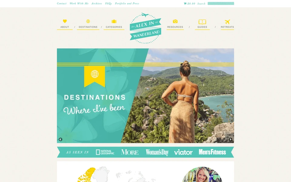 Screenshot of AlexInWanderland.com