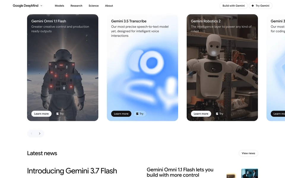 Screenshot of DeepMind.Google