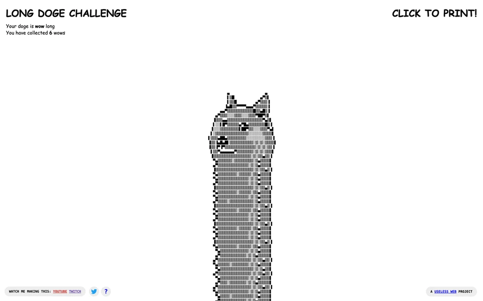 Screenshot of LongDogeChallenge.com