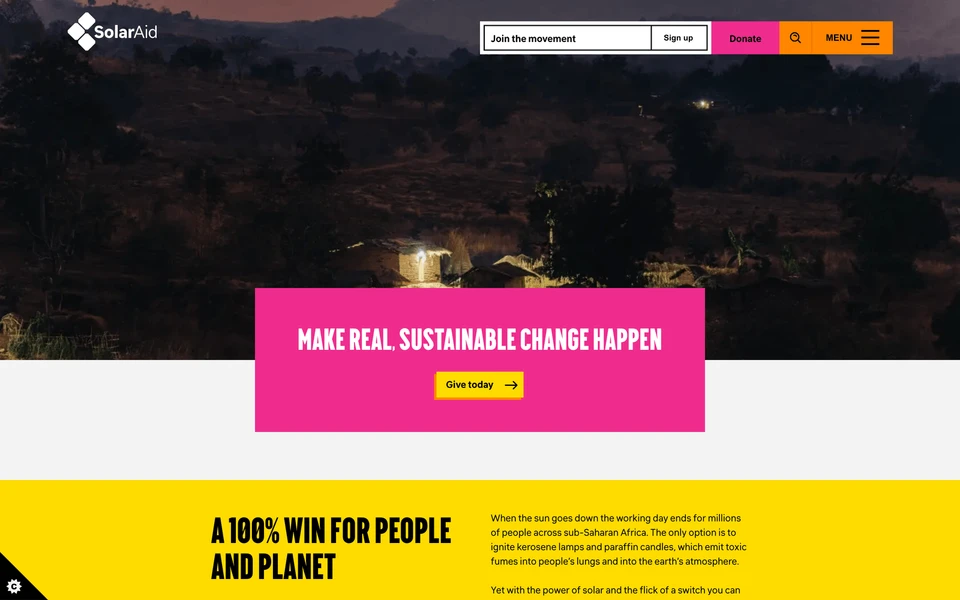 Screenshot of Solar-Aid.org