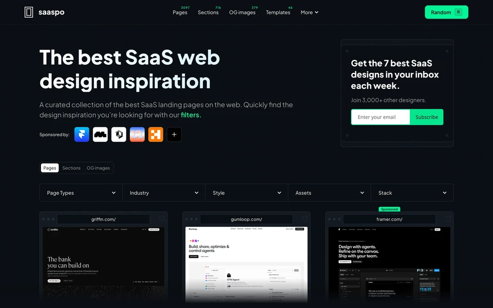 Screenshot of Saaspo.com