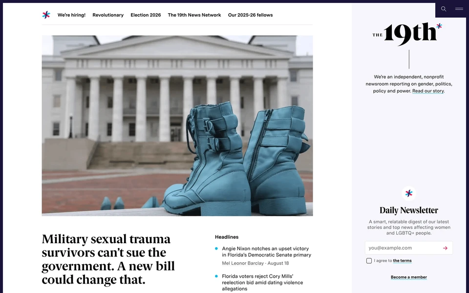 Screenshot of 19thNews.org