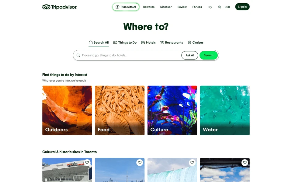 Screenshot of Tripadvisor.com