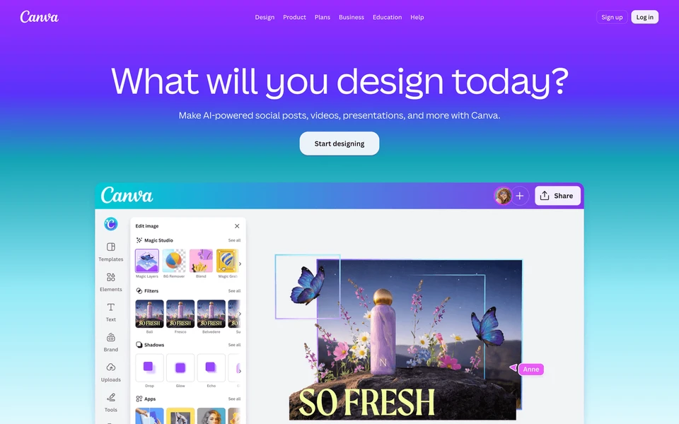 Screenshot of Canva.com