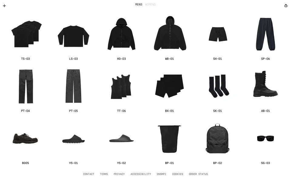 Screenshot of Yeezy.com