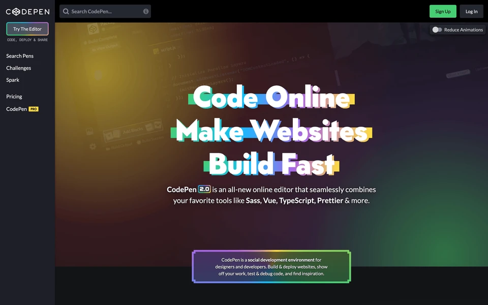 Screenshot of CodePen.io
