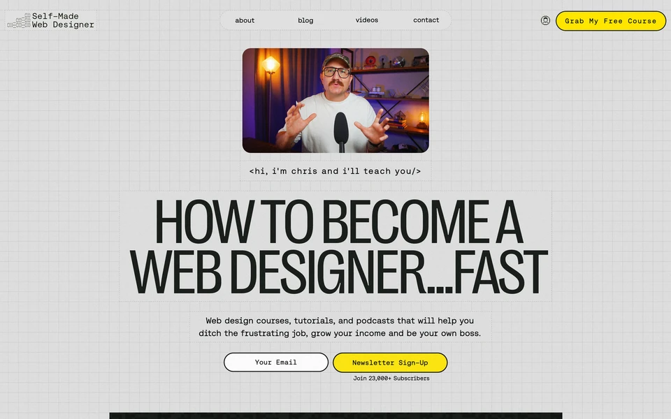 Screenshot of SelfMadeWebDesigner.com