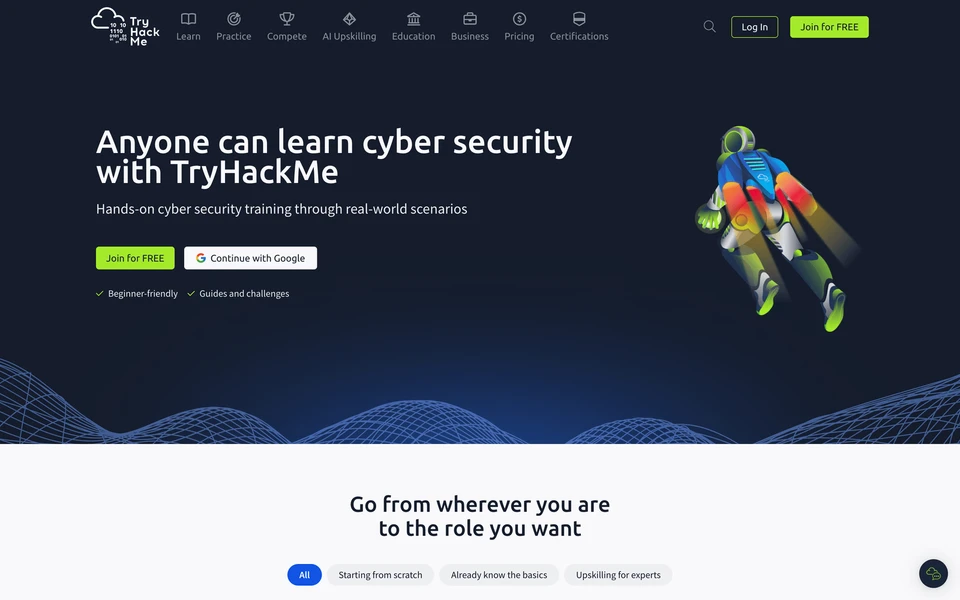 Screenshot of TryHackMe.com