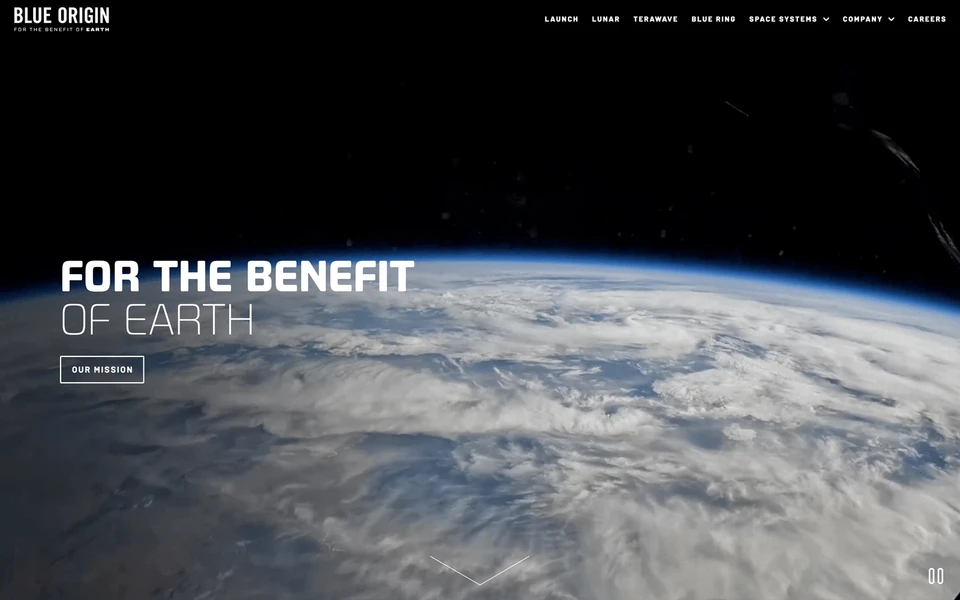Screenshot of BlueOrigin.com