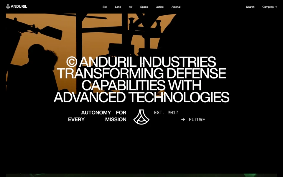 Screenshot of Anduril.com