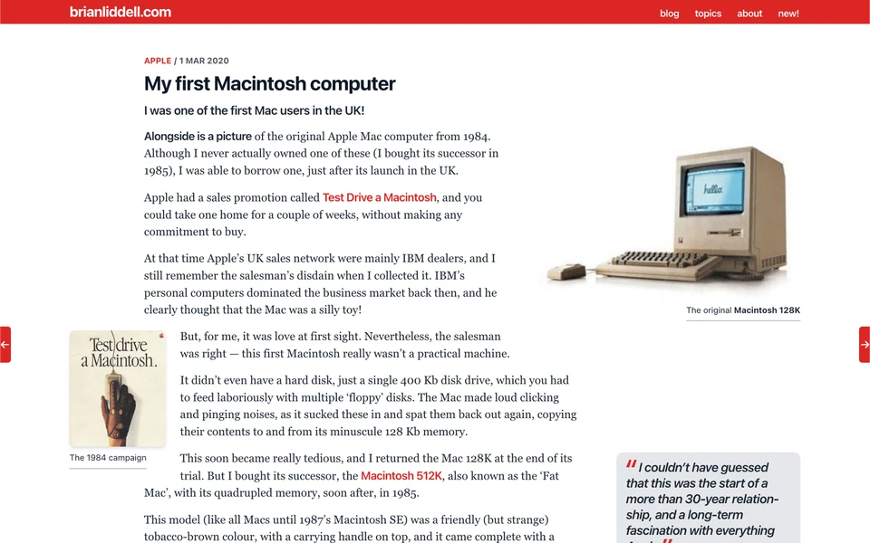 Screenshot of BrianLiddell.com