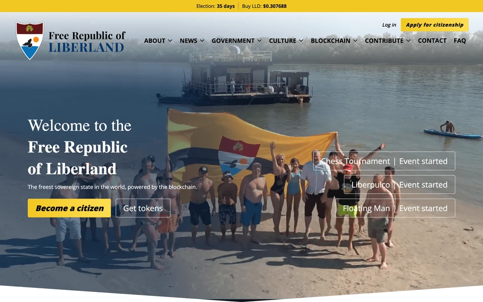 Screenshot of Liberland.org