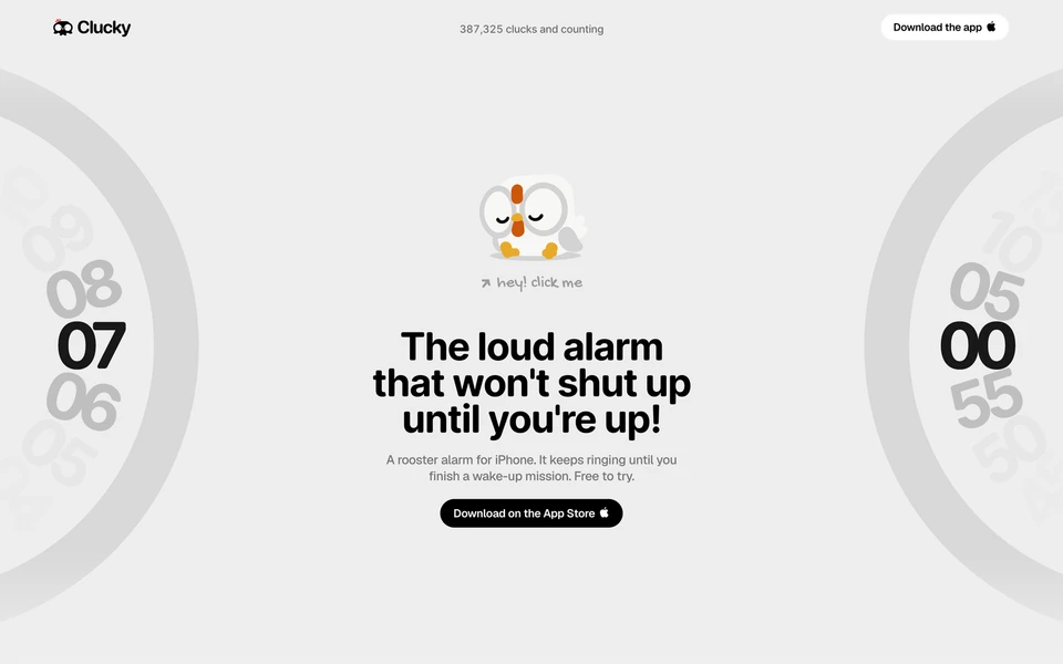 Screenshot of TryClucky.com