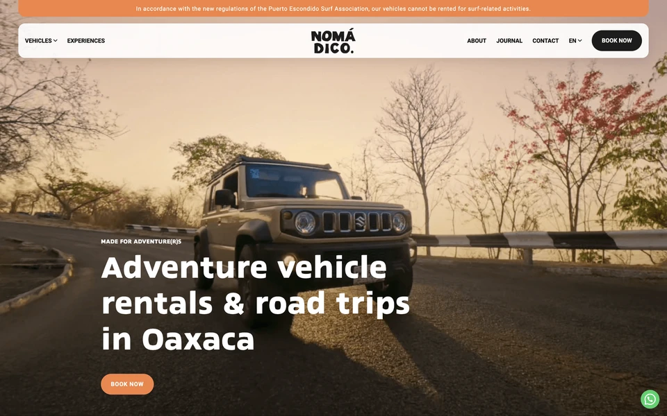 Screenshot of Nomadico-pxm.com