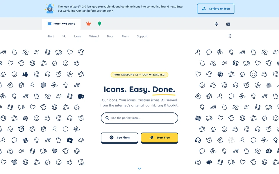 Screenshot of FontAwesome.com