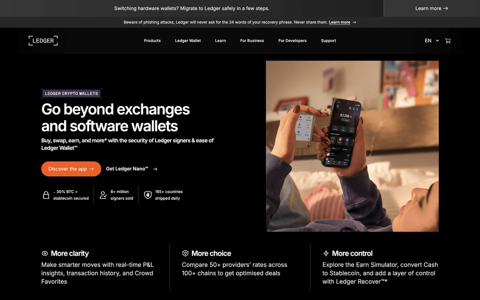 Screenshot of Ledger.com