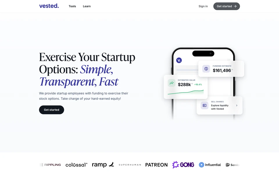 Screenshot of Vested.co
