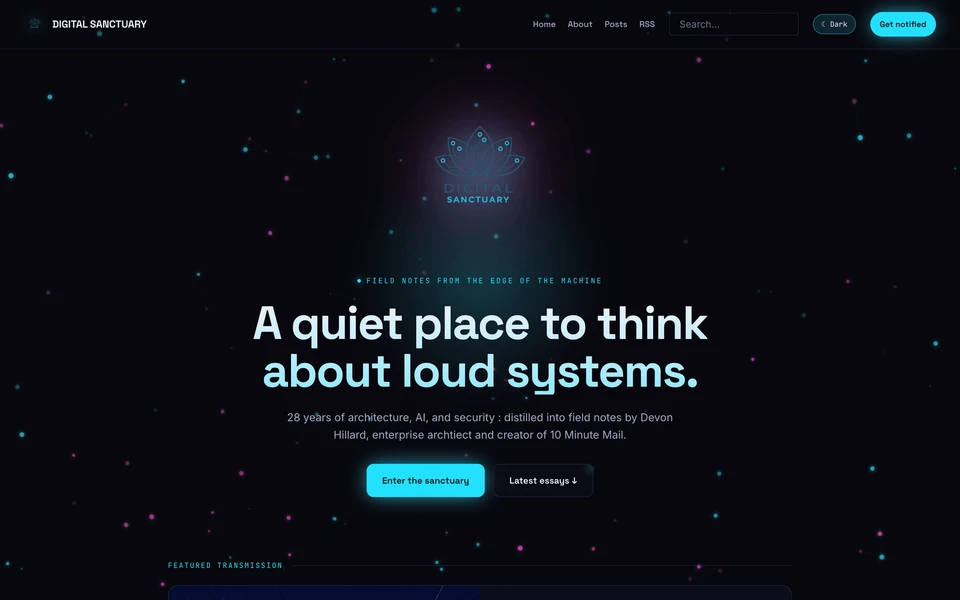 Screenshot of DigitalSanctuary.com