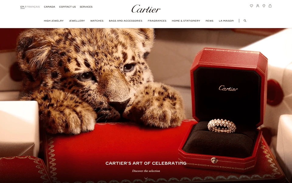Screenshot of Cartier.com Baby Panther