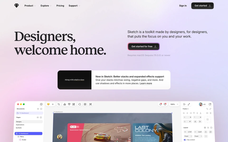Screenshot of Sketch.com