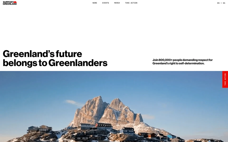 Screenshot of SupportGreenland.org