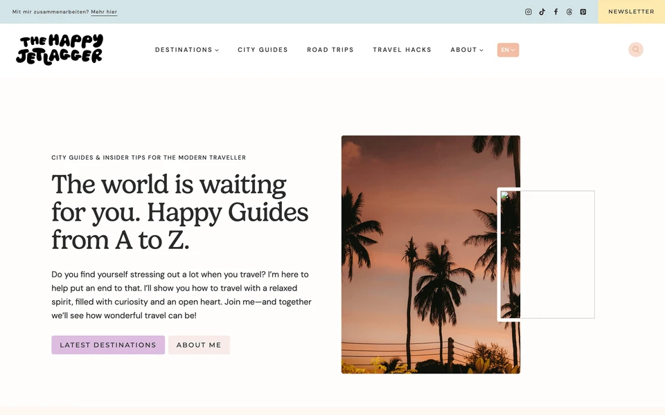 Screenshot of TheHappyJetlagger.com